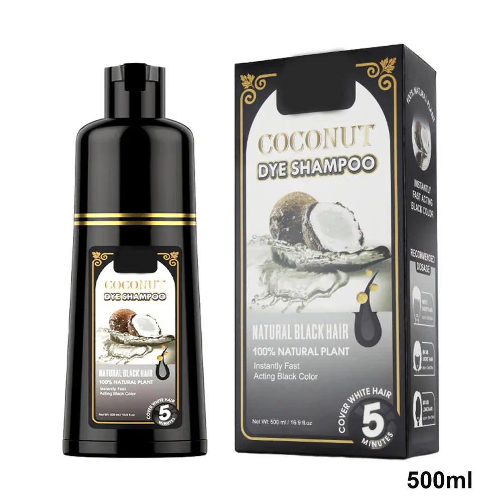 500ml Ginger shampoo coconut Shampoo Natural Hair Dye Shampoo Blacking Gray Hair Dye Black Shampoo For White Coloring Qme coconut China Mainland