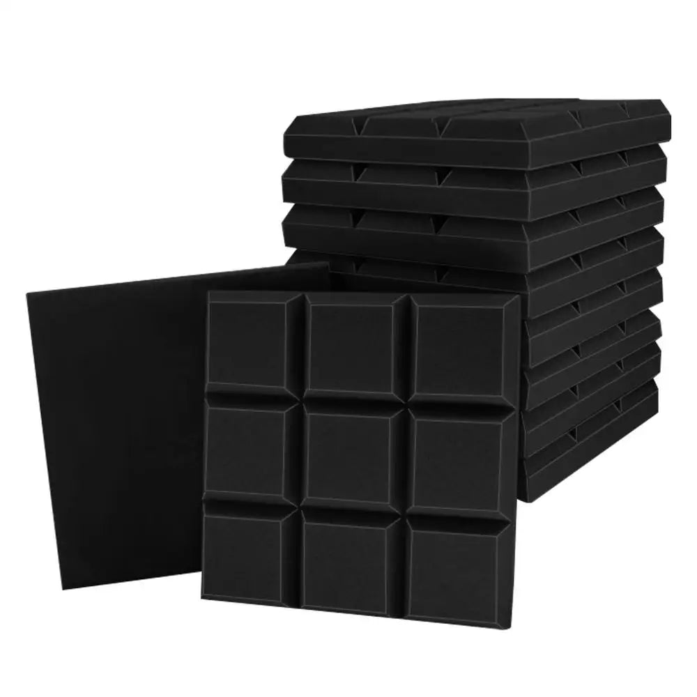 Sound Proof Foam Panels 12x12x2inch Soundproof Wedge Panels Sound Proof Padding For Echo Bass Isolation Adhesive Foam Panel Qme Black 10pcs China Mainland