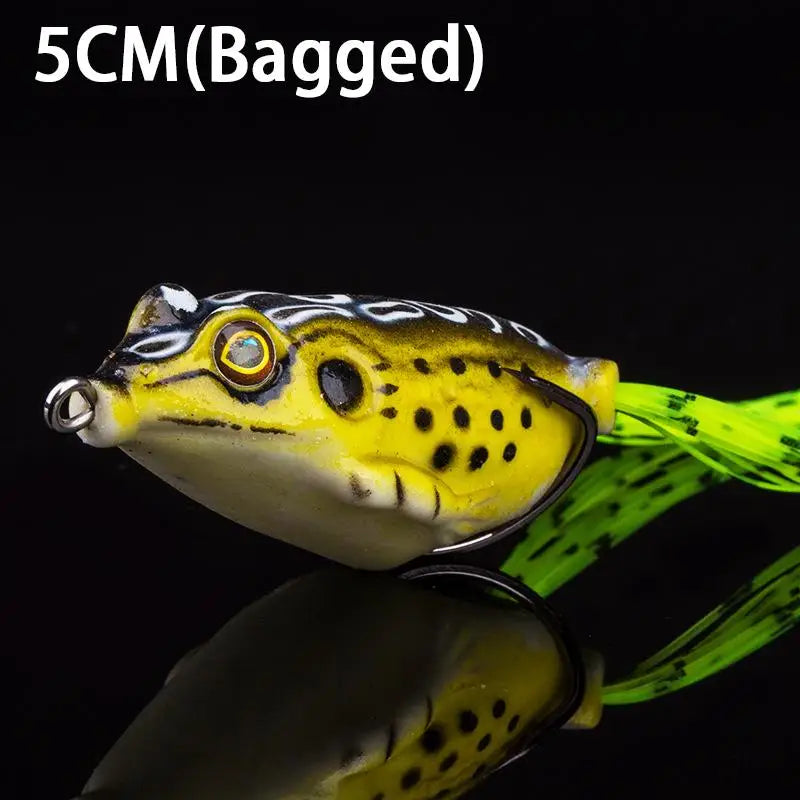 Frog Bait Plastic Fishing Lure Hooks Topwater Ray Artificial 3D Eyes Qme A 8g