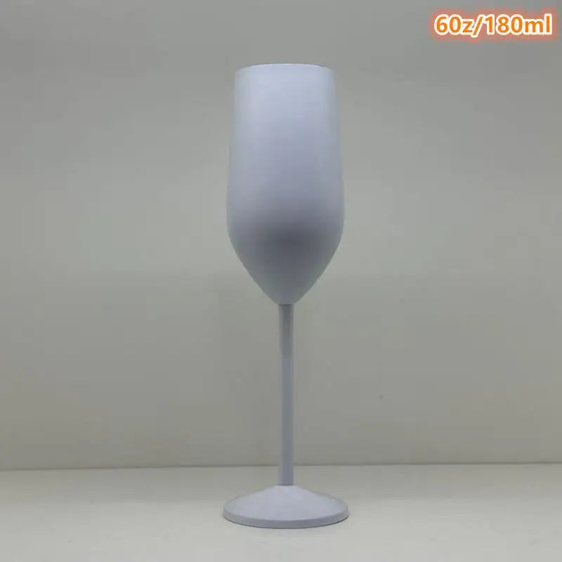 Stainless Steel Champagne Glasses Cocktail Glass Goblet Giftfor Qme White