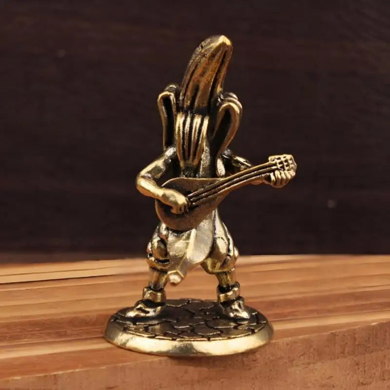 Man Statues Home Office Collectible Decor Brass Anime Banana Guitar Qme A1