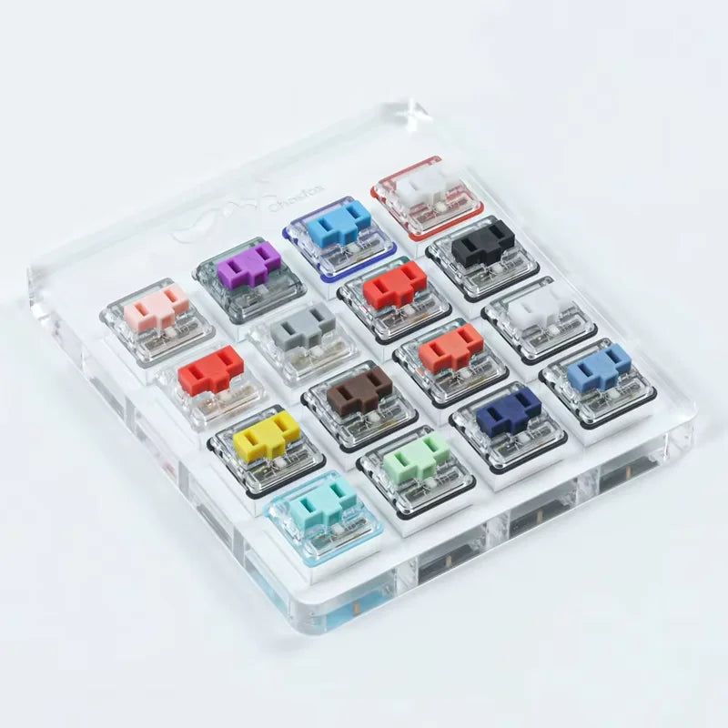 Acrylic 16-key Switch Tester Reduce Stress Kailh Choc Switch Linear/Tactile/Clicky/Silent Switch(Subject to the Actual Product) Qme HH-16gongge-2