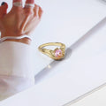 New Women Girls Hand Rizeable Ring Creative Love Hug Love Stone Ring Fashion Lady Open Ring Jewelry Gifts for Lovers Femme Qme Pink resizable