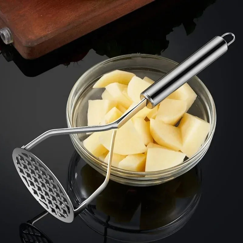 Stainless Steel Manual Potato Masher Potato Pumpkin Sweet Potato Masher Fruit and Vegetable Pressing Tool Kitchen Gadget Qme