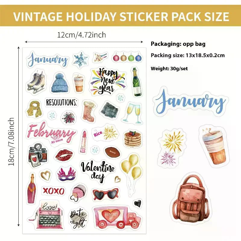 Planning Stickers Cartoon Daily Notes Festive Theme Creative Qme