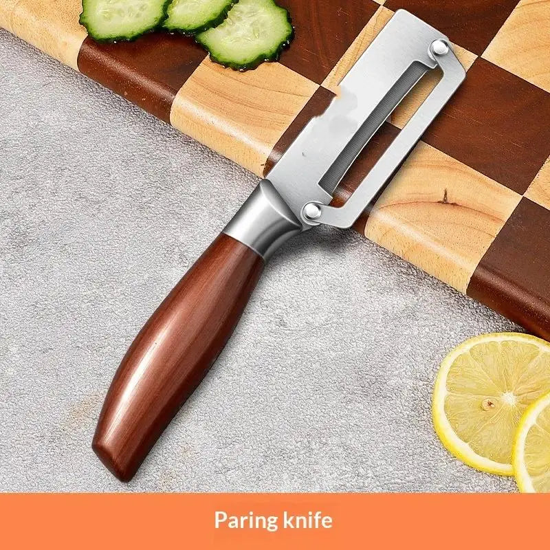 Stainless Steel Fruit Peeler 2-in-1 Bottle Opener Paring Knife Planer Qme A8