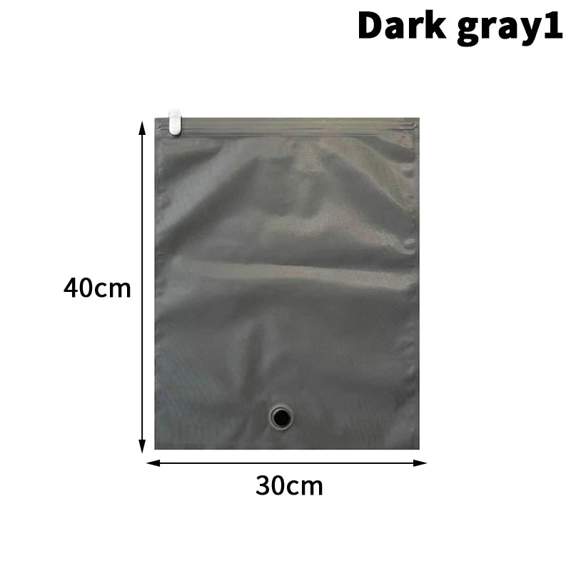 Reusable Hand Roll Vacuum Bags For Travel Waterproof Vacuum Compression Bag Luggage Vacuum Wardrobe Clothing Storage Bag Qme greyS