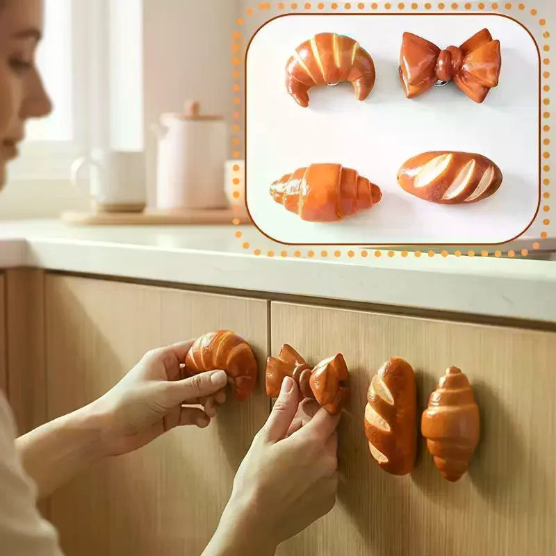 Creative Bread-Shaped Cabinet Door Handle Cute Door Handle Kitchen Drawer Wardrobe Door Knob Furniture Hardware Qme