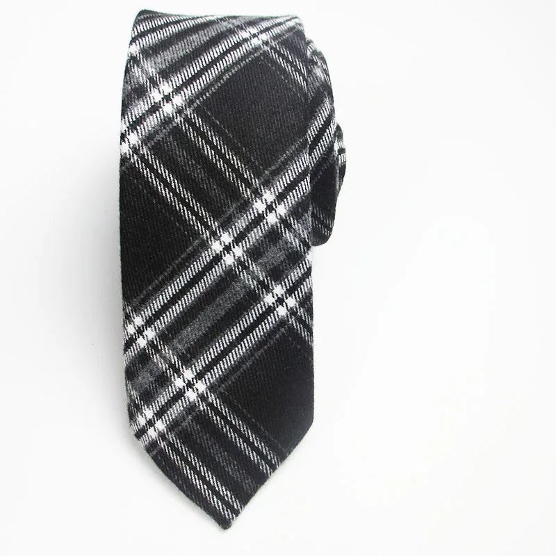 Fashion Woven Cotton Ties Men Skinny Neck Tie Wedding Casual Plaid Qme RT10