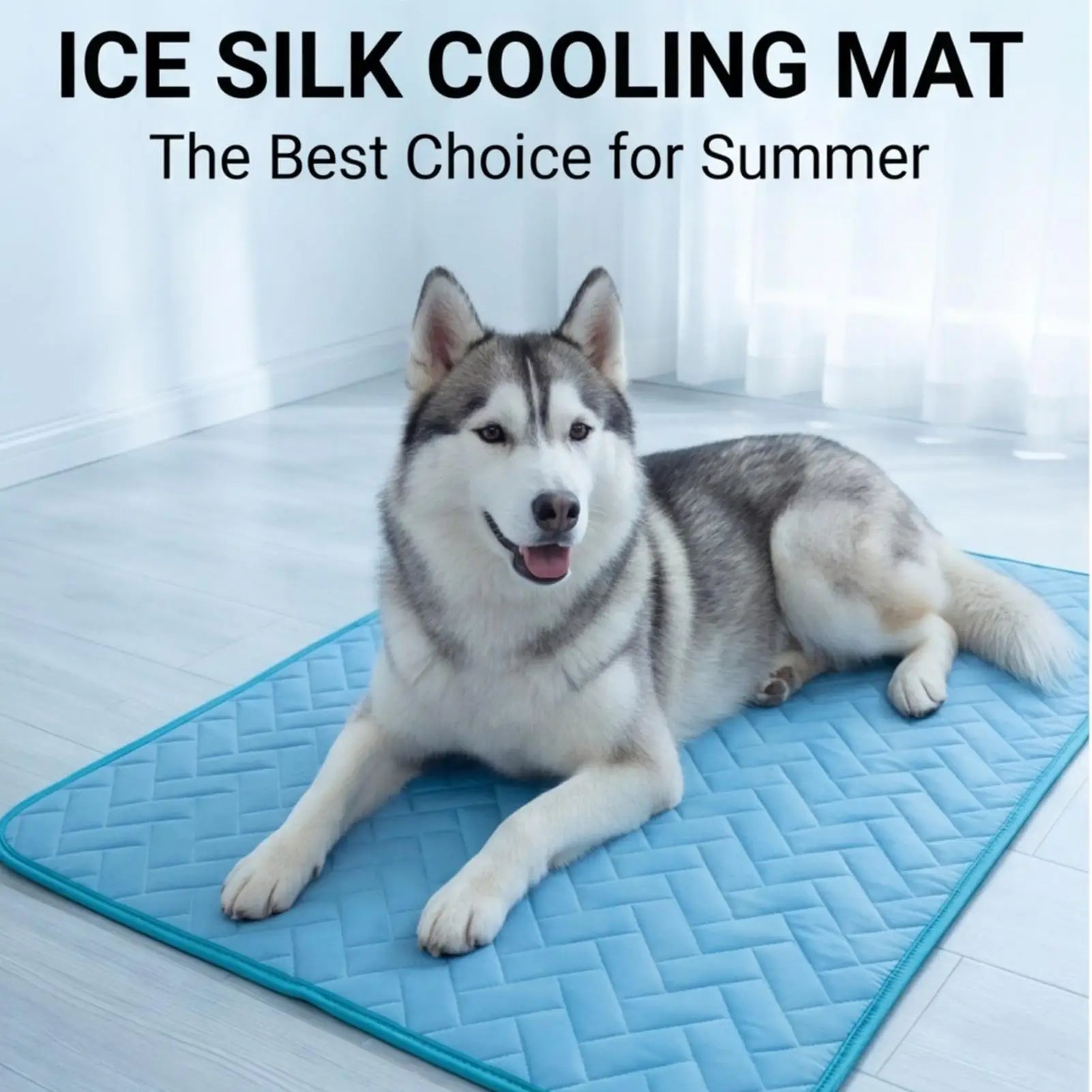 Dog Cooling Mat Pet Kennel Cold Pad Puppy Heat Absorption Mat for Outdoor Indoor Backyard Balcony Home Living Room Bedroom Qme