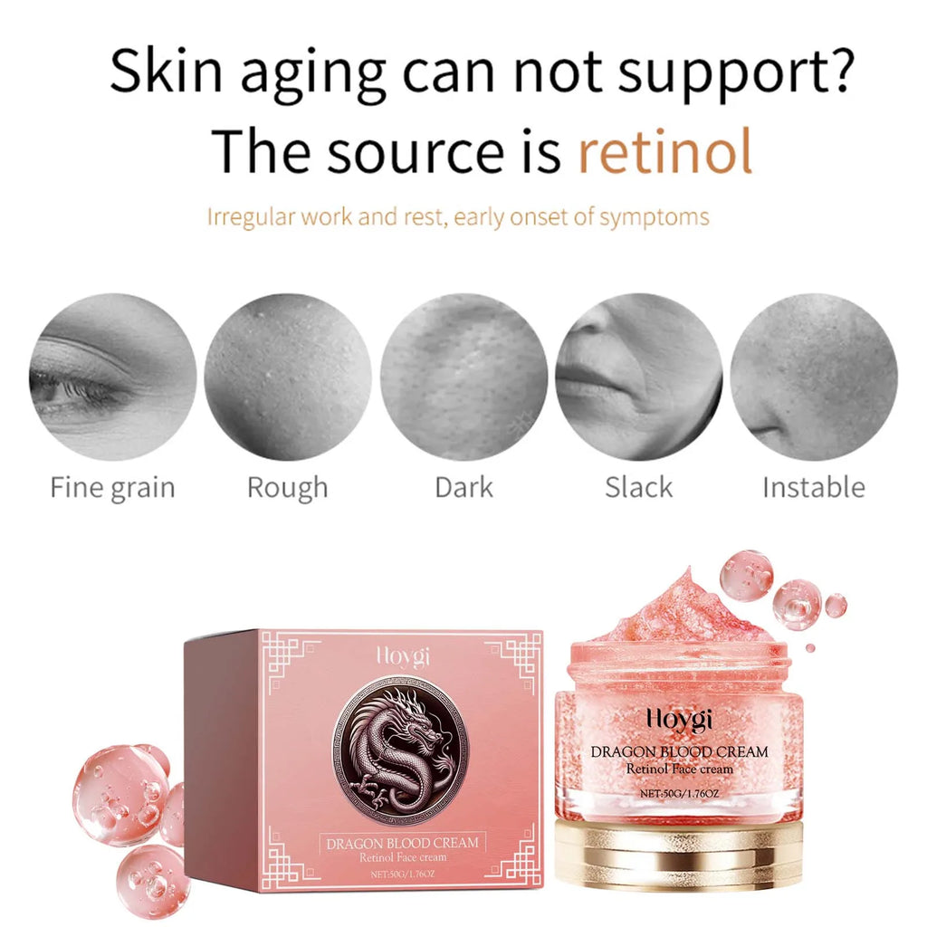 Dragon Blood Cream Smoothing Wrinkle Reducing & Contour Lifting Rejuvenation Moisturizing Nourishing Retinol Firming Face Cream Qme