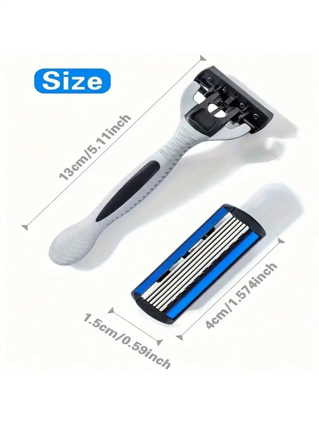 hilt+6psc Blade 6-layer Manual Razor Men's Old-fashioned Shaving Qme