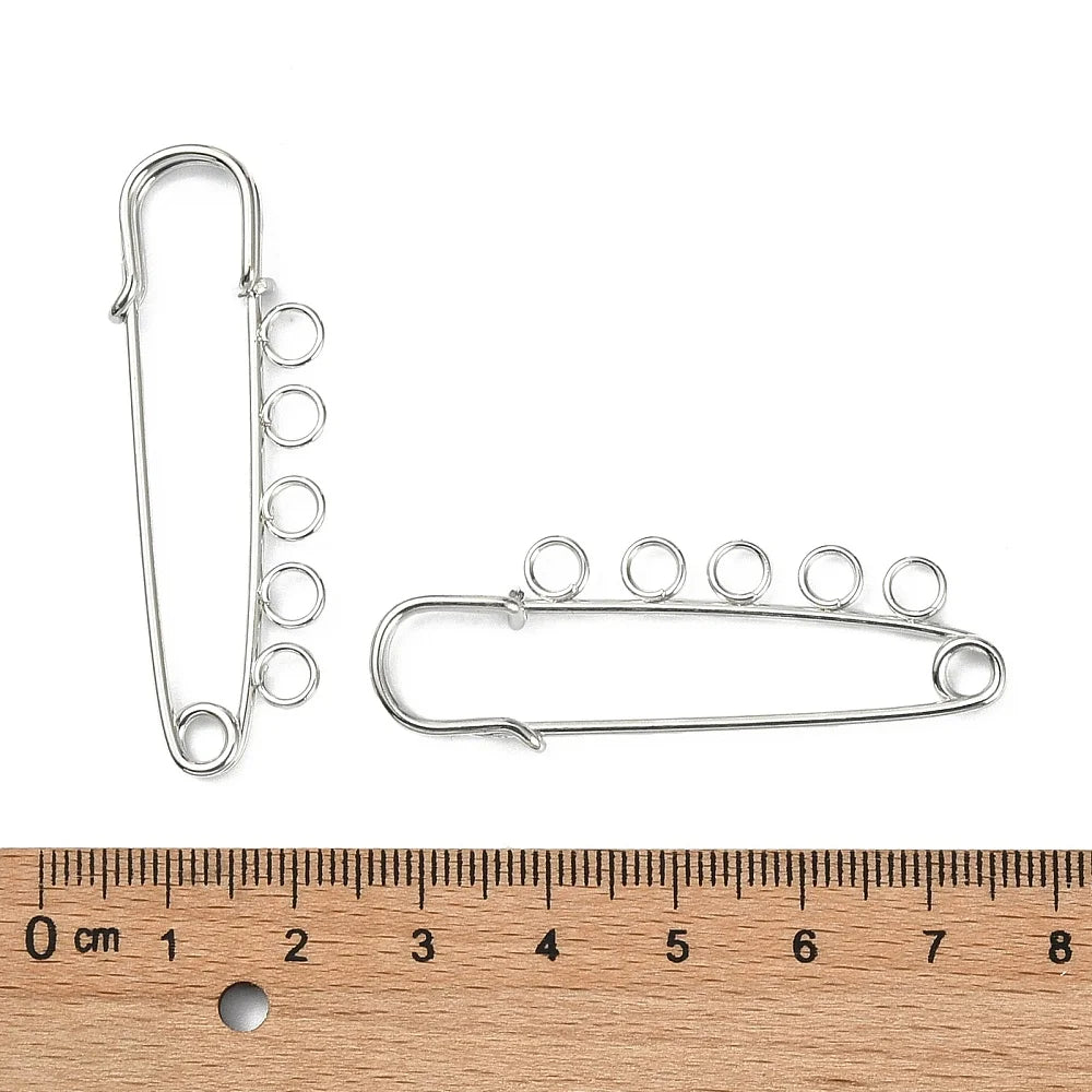 PandaHall 10pcs Iron Safety Brooch Findings Kilt Pins, Platinum Finish 50x16.5x4.5mm for DIY Jewelry Making Craft Supplies Qme