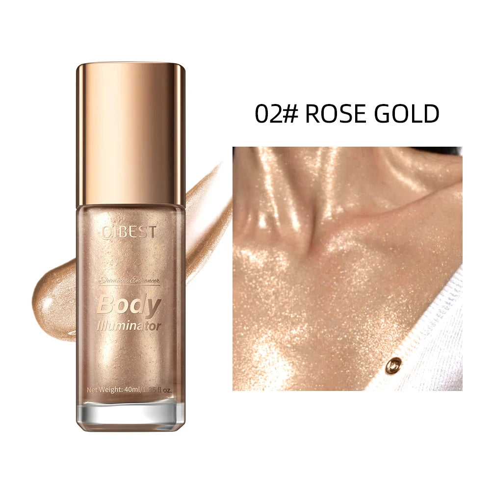 QIBEST 5 Colors Glitter Liquid Highlighter Pearlescent Shiny Sequins Lying Silkworm Shimmer Makeup For Face Highlight Contour Qme 02 Rose Gold China Mainland