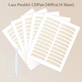 240Pcs Double Fold Eyelid Tape Sticker Lace Nature Clear Beige Stripe Self-adhesive Natural Eye Makeup Make Up With Tool New Qme 6parallel 240PCs