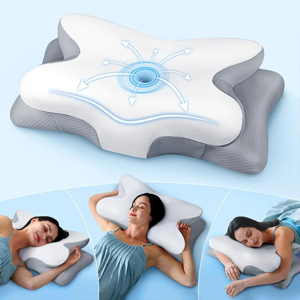 Memory Foam Pillows For Sleeping Memory Foam Pillow For Side Sleepers Slow Rebound Soft Cushion Neck Support Headrest For Travel Qme