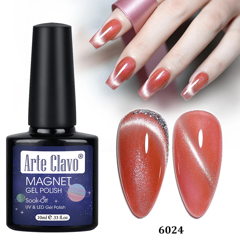 DIY Design Cat Eye Nail Art Magnet Heart Rabbit Striped Tool Red Qme 6024