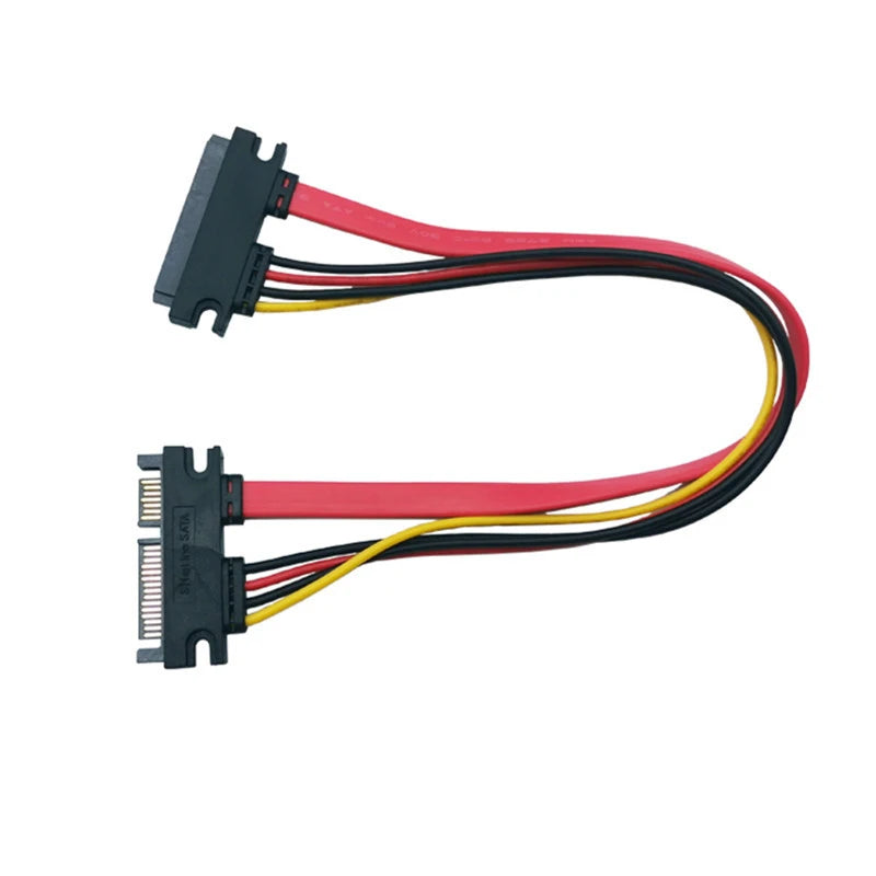 Sata 22 Pin Male Female Extension Cable 7+15 Data Power Combo Hard Qme
