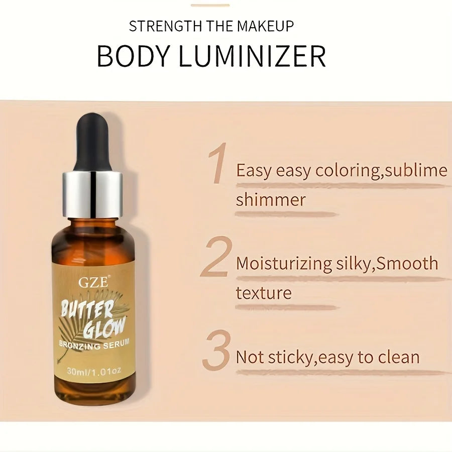 GZE BUTTER GLOW BRONZING SERUM Innovative Skincare Bronzing Drops for Radiant, Sunkissed Complexion - Sunkissed Glow ﻿ Qme