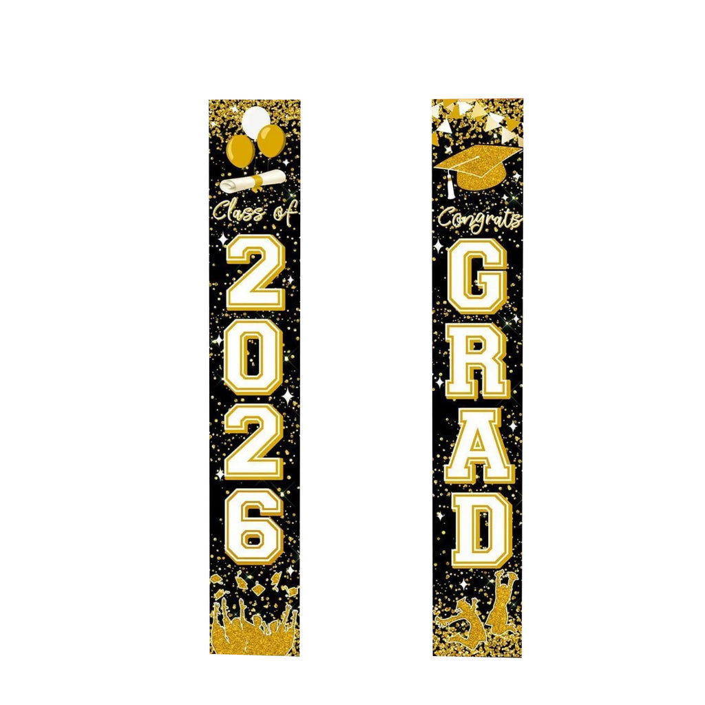 Class of 2026 Graduation Banners Graduate Party Decorations Couplets Porch Signs Indoor Outdoor Banners Party DIY Supplies Qme