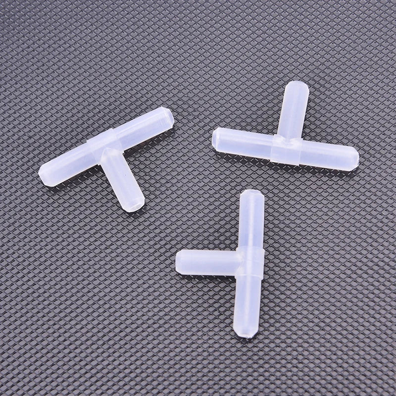 10PCS 4mm Plastic Tee's "T" 3-Way Fish Tank Acuarios Aquarium Air Pump Line Tubing Joints Connectors Air Pump Accessories. Qme