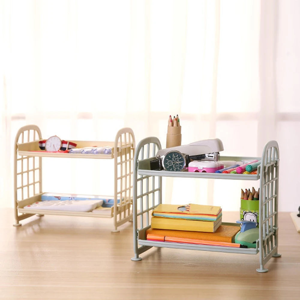 High Appearance Horizontal Desktop Storage Shelf Simple Multi-storey Dormitory Storage Shelf Computer Office Available Qme