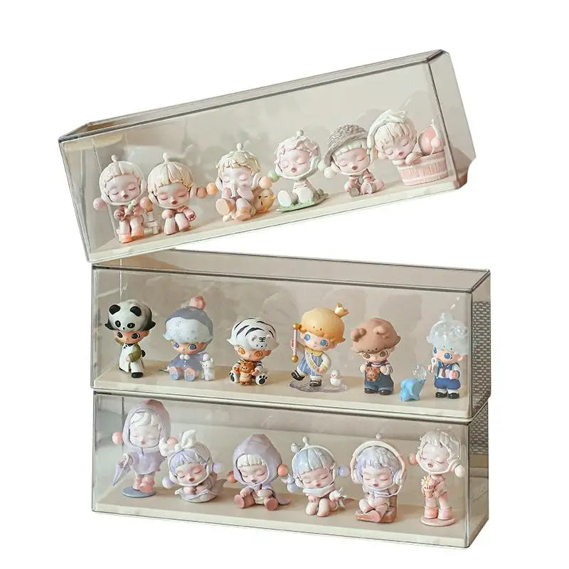 Storage Box Stackable Dustproof Rack Acrylic Doll Collectible Display Qme