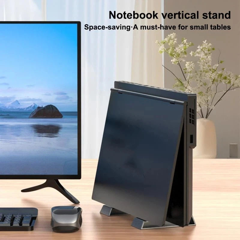 Universal Vertical Laptop Stand Desk Organizer Adjustable Notebook Qme