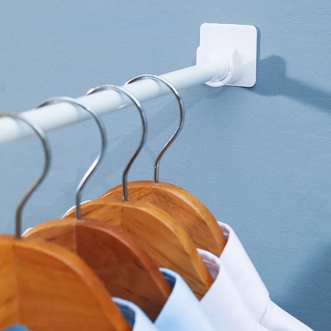 Adhesive Shower Curtain Rod Holder, Strong Secure Free Punch Paste Bracket Clip, Telescopic Rod Sticky Hook Qme