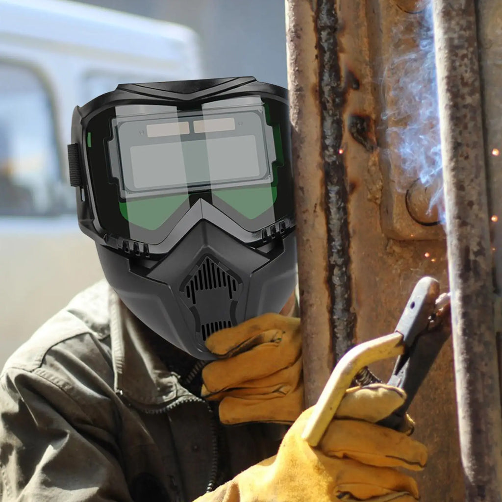 Welder Helmet Auto Darkening Detachable Welding Protector Soldering Protective Hood Welder Face Protector for Metal Processing Qme