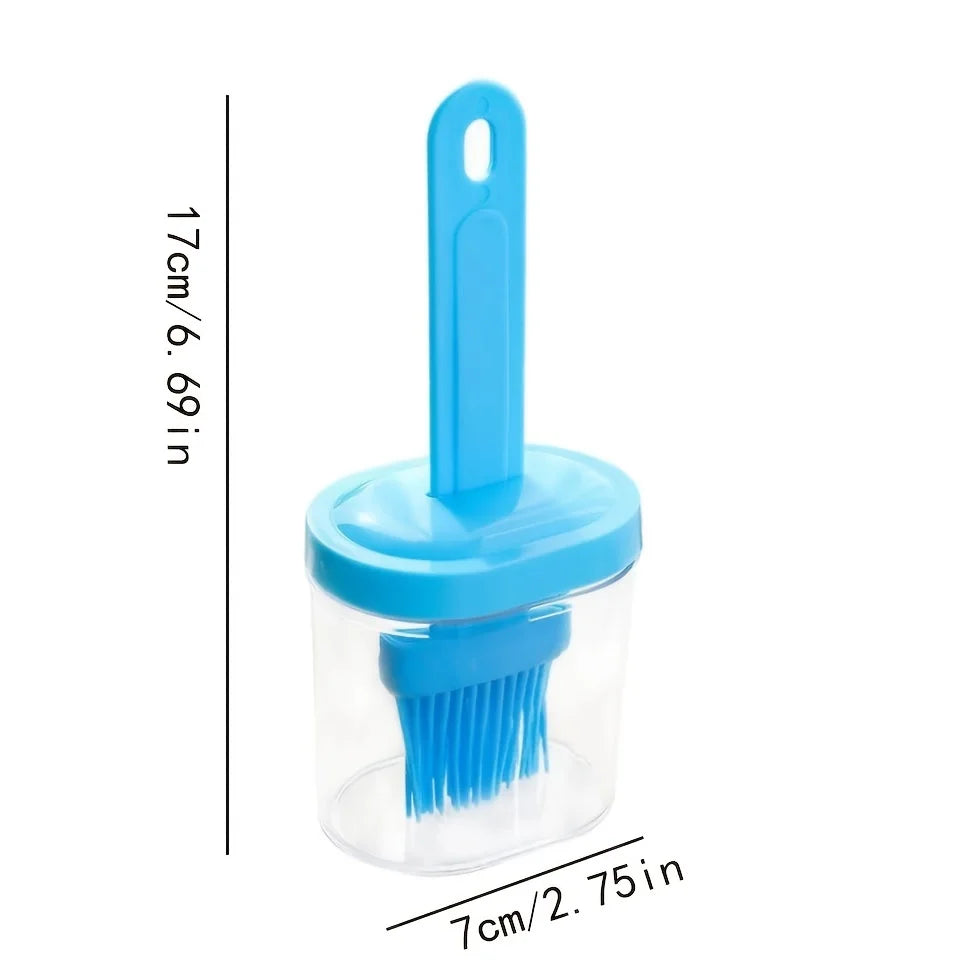 A silicone oil brush with bottle for kitchen baking and grilling Qme