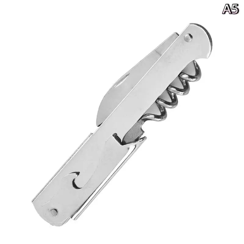 Portable Wooden Stainless Steel Folding Tool Knife Corkscrews Red Wine Opener Multifunctional Outdoor Tool Bar Accessories Qme A5