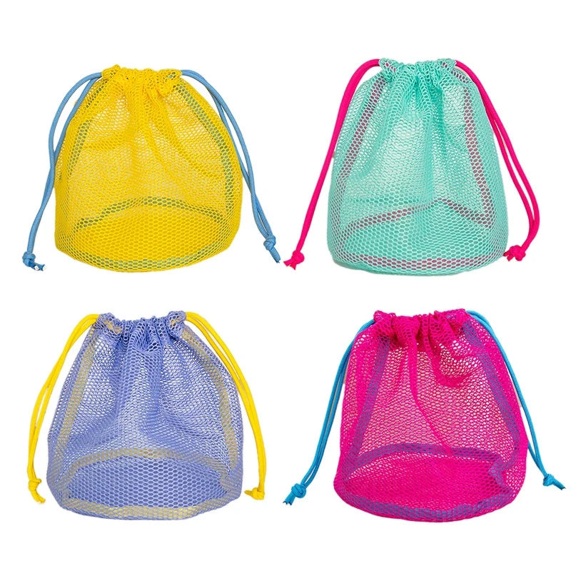 Nylon Mesh Drawstring Storage Pouch Bag Multi Purpose Travel Outdoor Qme