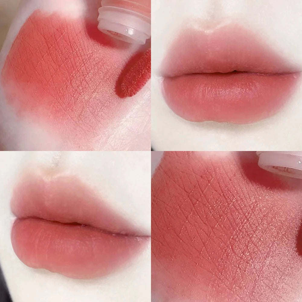 Five-color lip glaze set: natural velvet texture, matte lasting, non-stick cup, high color rendering, compact and portable, the Qme 02
