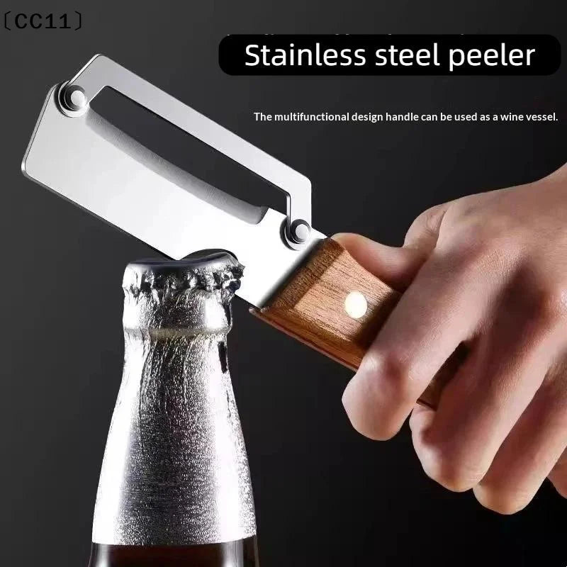 Stainless Steel Peeler Wooden Handle Peeling Slicing Fruits Qme