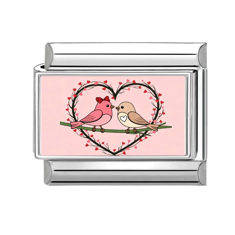 Y2K Wholesale Love Heart I Myself Flowers Italian Charm Link Fit