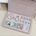 NICEKEY Pink Ballet Makeup Sets Include 4 Lip Mud,1 Blush,1 Pressed Powder,1 Eyes Palette,1 Contour Palette With Necklace Gift Qme Set B