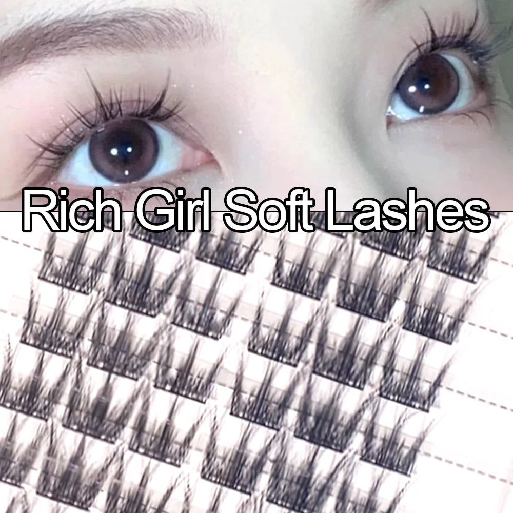 Easy 3-Step 3D Cluster False Eyelashes Natural Wispy Look Qme