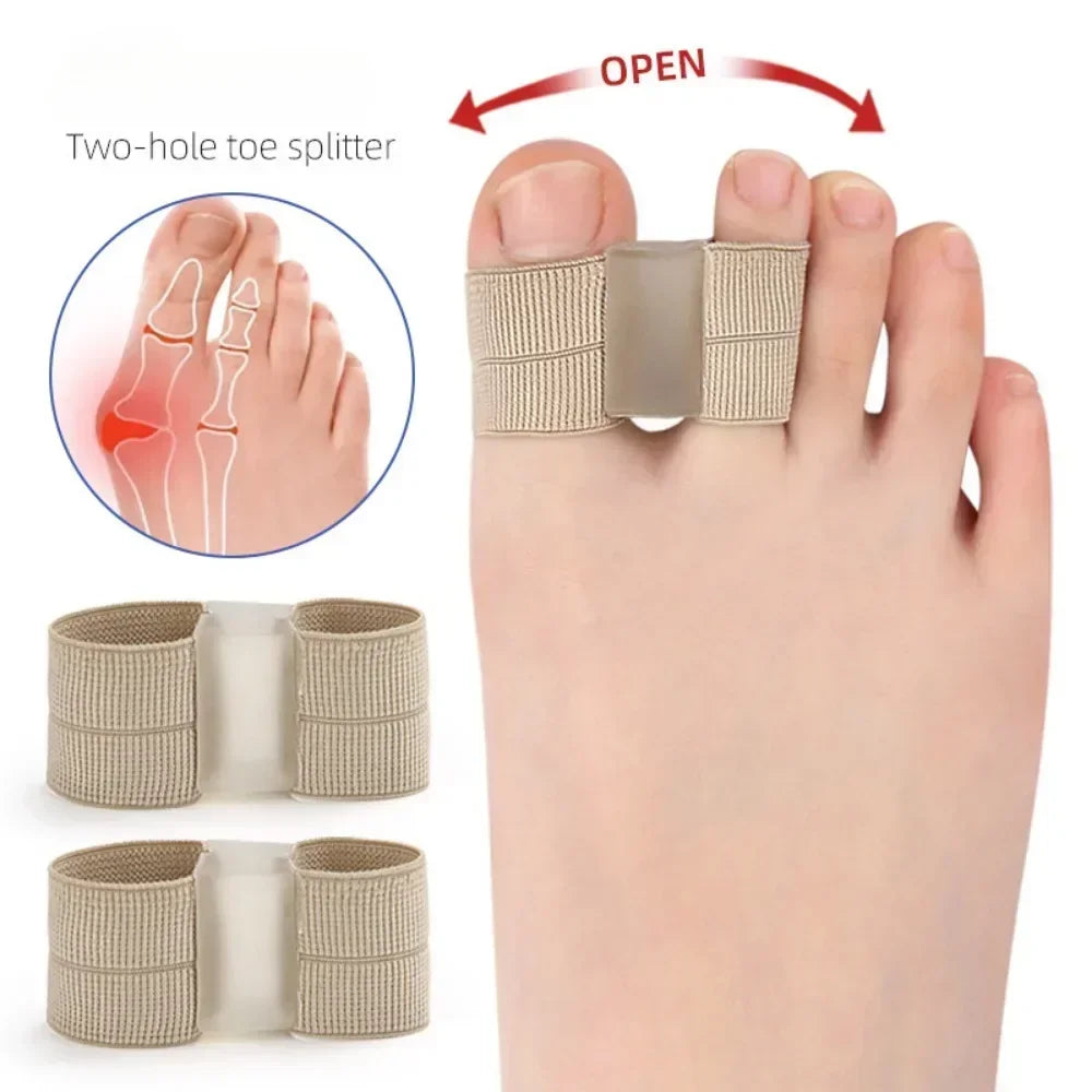 1/2Pc Two Toe Separator Hallux Valgus Bunion Corrector Orthotics Feet Bone Thumb Adjuster Correction Pedicure Feet Straightener Qme