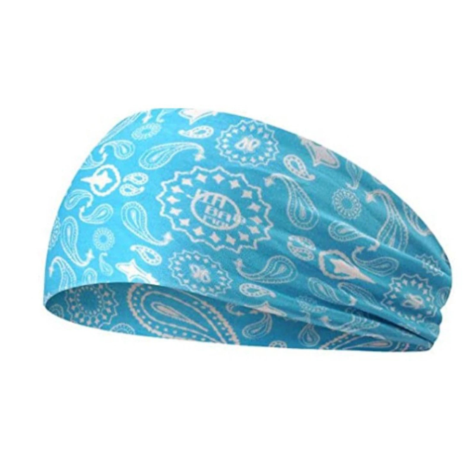 Unisex Ethnic Style Printed Running Fitness Headband for Sports Yoga Sweatproof High Elastic Cotton Fashion Headscarf Accessory Qme A One Size