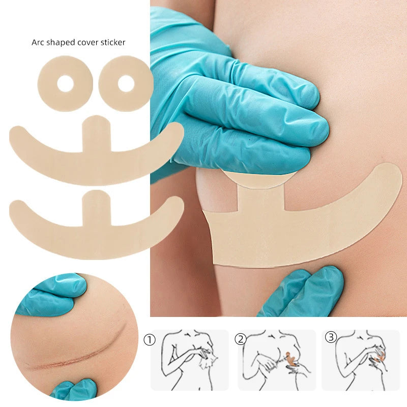 Reusable Silicon Gel Invisible Stickers Circular Arc Chest Concealer Qme