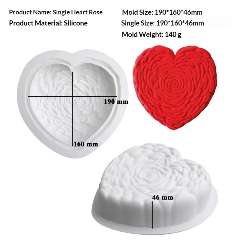 Rose Shape Silicone Cake Mold Mousse Pastry Valentine's Day Party Qme A1