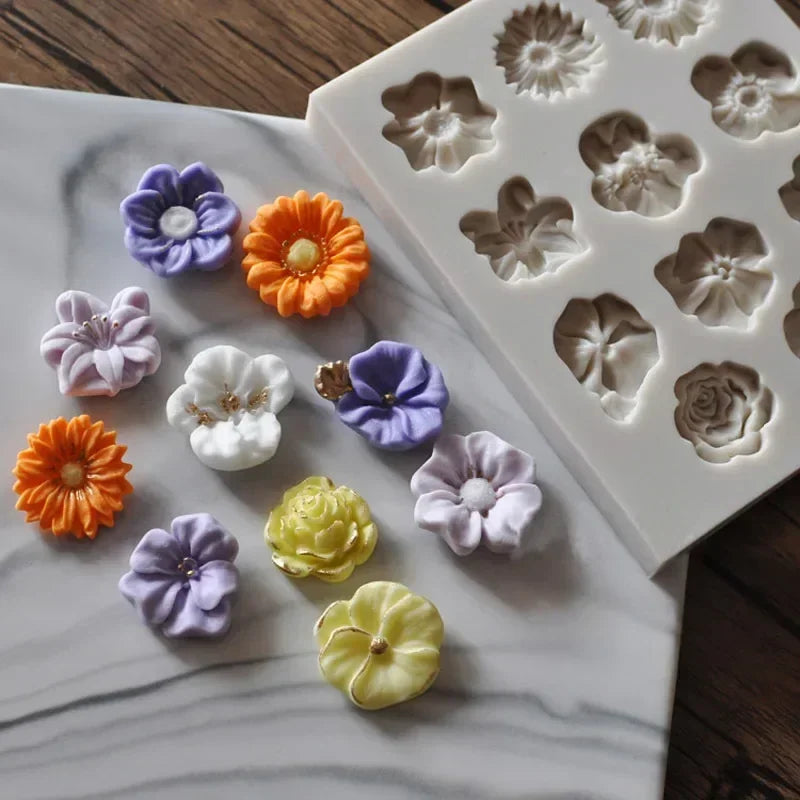 Mini Cute Creative Molds Sunflower Rose Flowers Shape Silicone Mold Qme Default Title