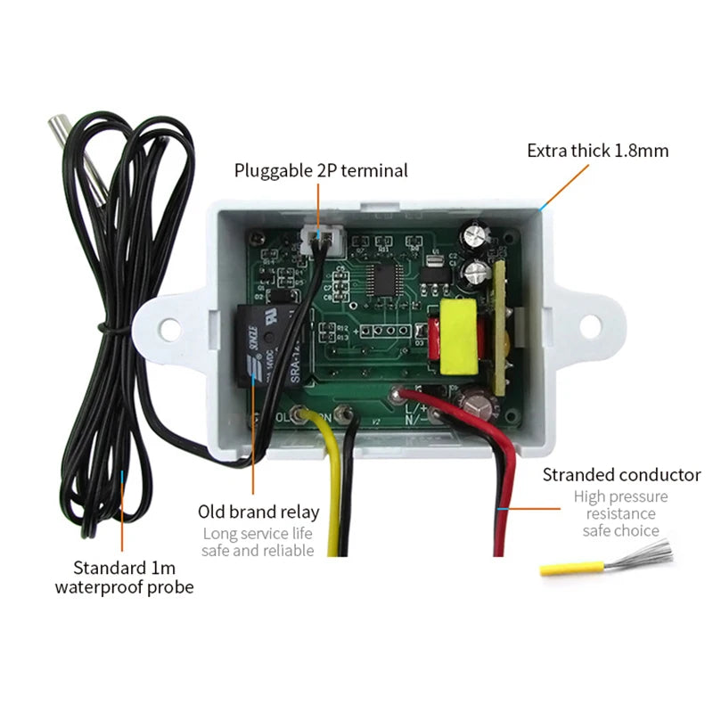 W3001 Digital LED Temperature Controller Thermostat Thermoregulator Qme