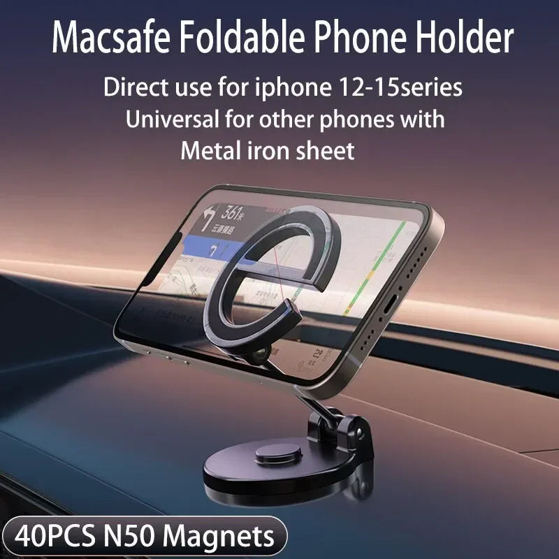 1080 Rotate Magnetic Car Phone Holder Stand Magnet Car Mount Support GPS Mobile Bracket in Car For Macsafe iPhone Samsung Xiaomi Qme