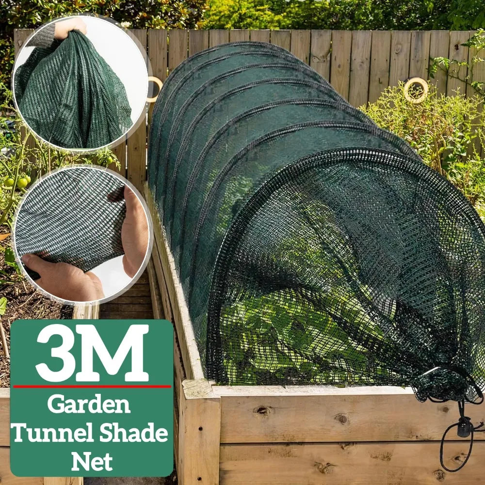 3M Garden Tunnel Shade Netting Quick Release Farm planting Preventing Insect Cover Portable Foldable Garden Tunnel Greenhouse Qme