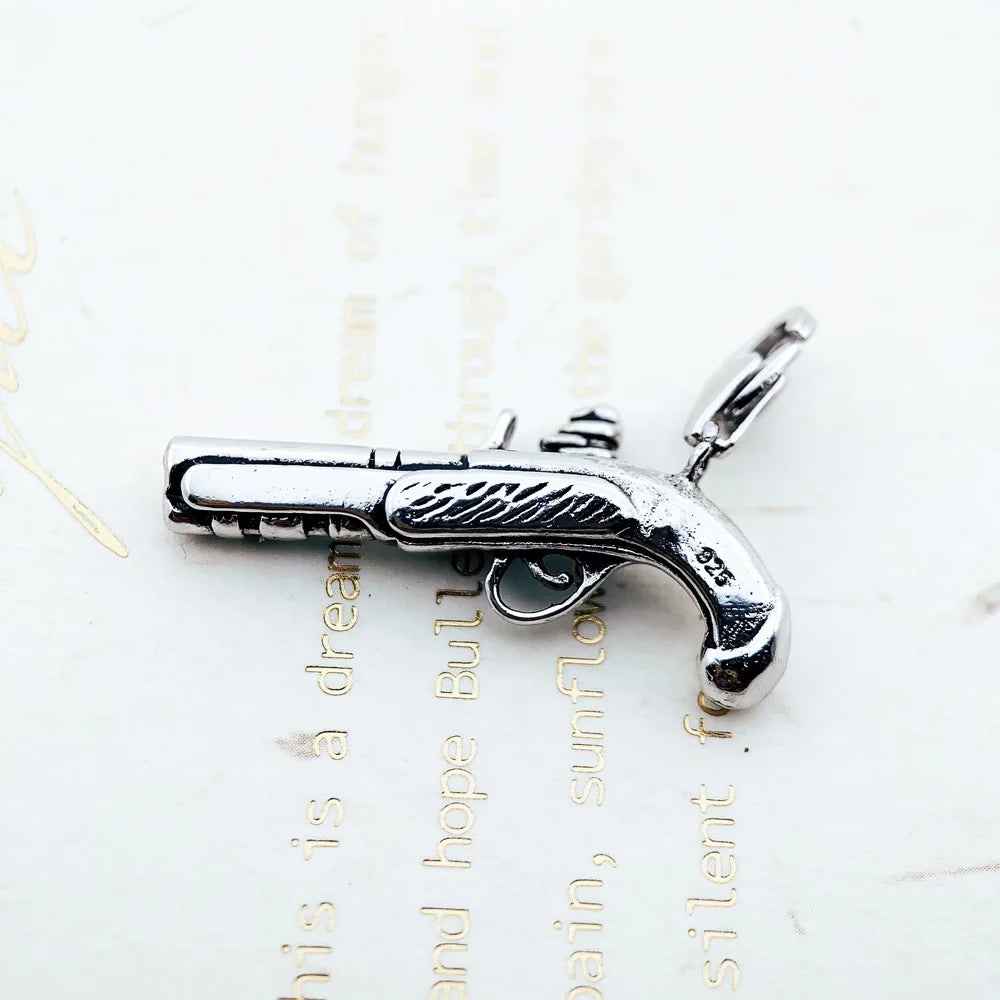 Pirate Gun Pendant Brand Fashion Jewelry Europe Rebel 925 Sterling Silver Accessories Gift For Women & Men Qme