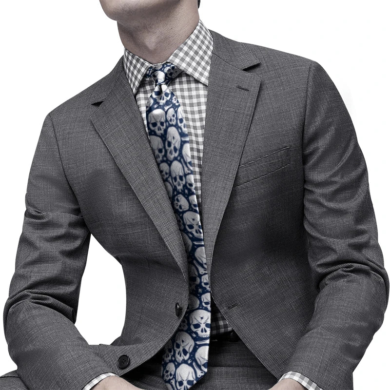 Fashion Skull 3D Printed Tie Art Design Personality Adult Wide Qme