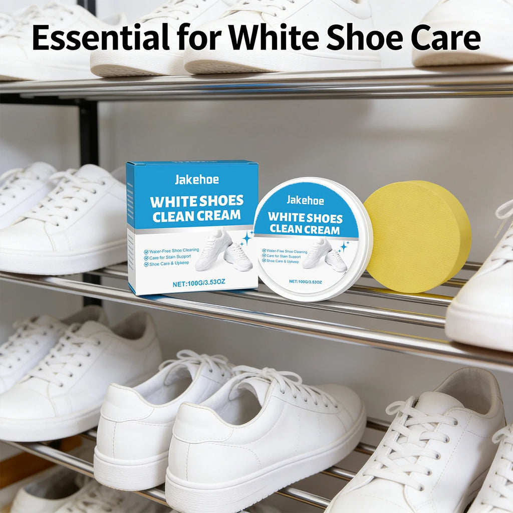 White Shoe Cleaning Cream Remove Yellow Stains Reduce Odor Water-Free Restore Luster Decontamination Specific White Shoe Cleaner Qme