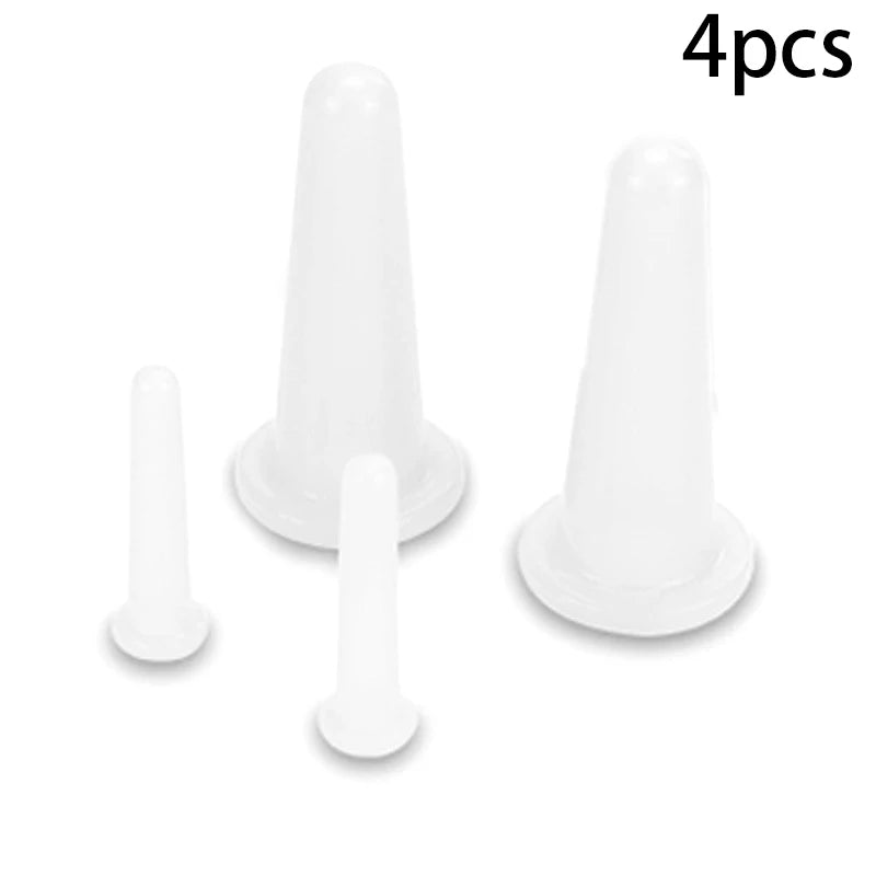 Silicone Cupping Massage Vacuum Cups Facial Neck Eye Body Supporting Qme White